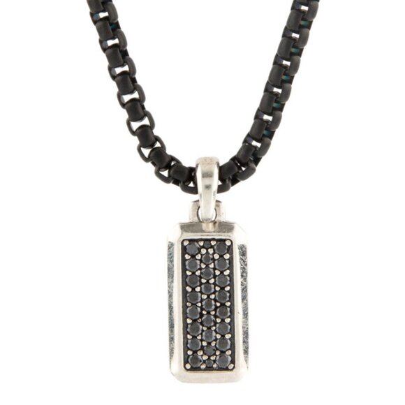 DAVID YURMAN DIAMOND STERLING SILVER 925 STREAMLINE AMULET PENDANT NECKLACE - Picture 8 of 9